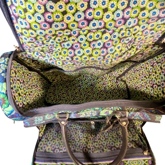 Vera Bradley Java Blue Rolling Duffle Bag Carry On Luggage - Picture 8 of 10